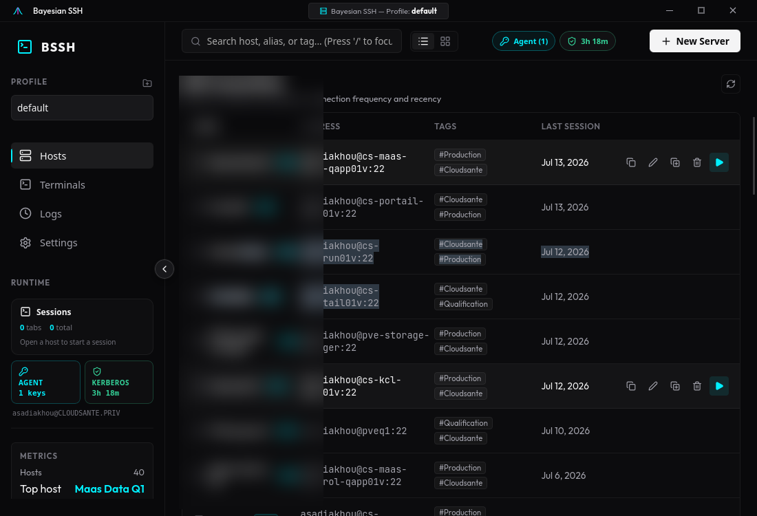 Bayesian SSH Terminals Tab